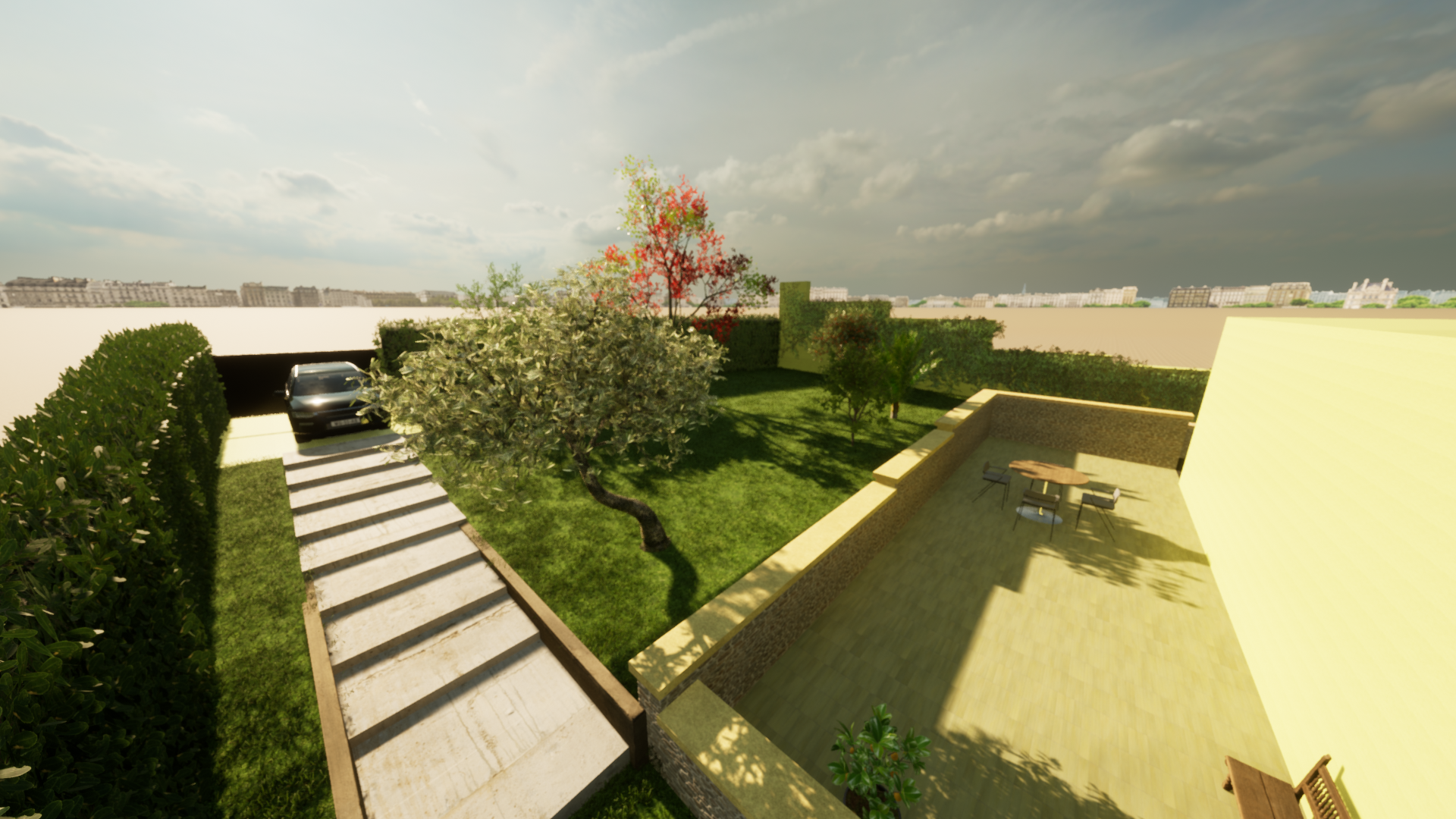 Conception paysagère et aménagement extérieur moderne à Conflans-Sainte-Honorine